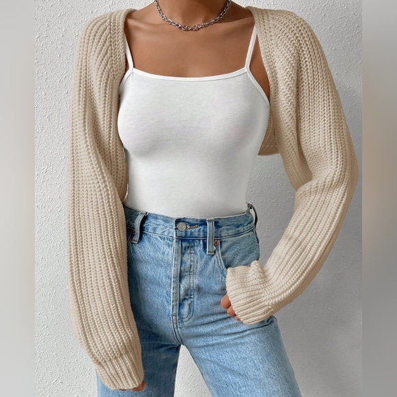 Easy Days Open Front Cardigan - Tan - Picture 6 of 6